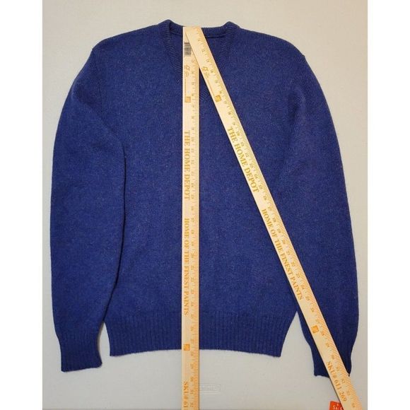 VTG ROBERT BRUCE MEN'S BLUE SWEATER 100% WOOL MADE IN USA SIZE L #893 - Picture 3 of 6